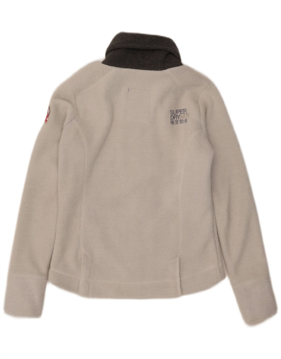 Superdry Womens Fleece Jacket UK 14 Large White Polyester