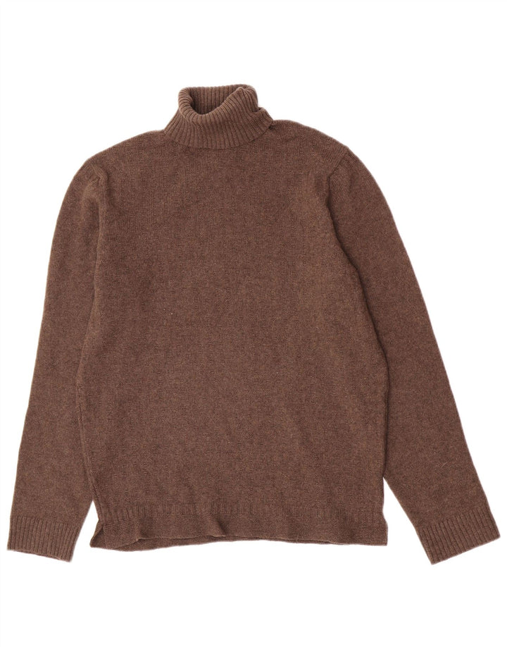 Massimo Dutti Dame Rullehals Sweater UK 12 Medium Brun Uld