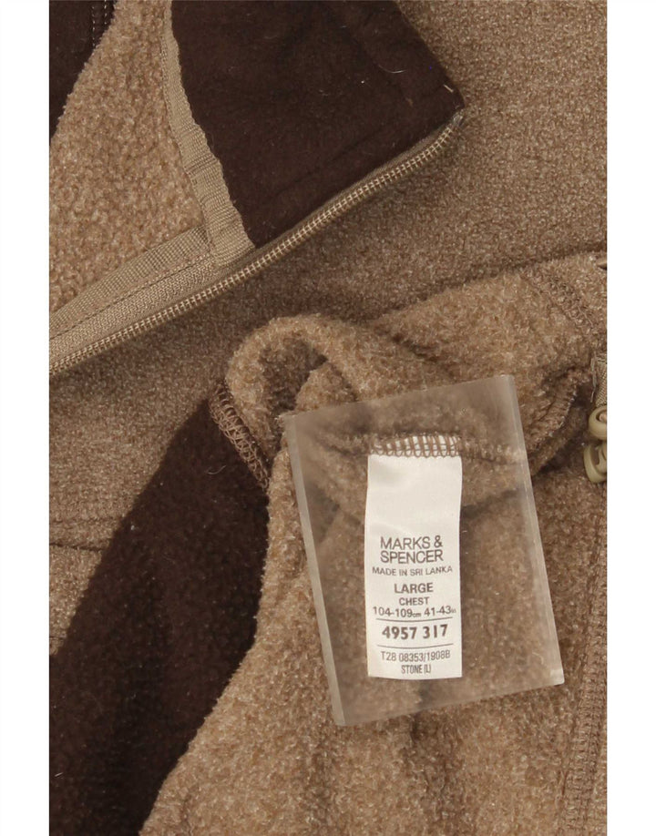 Marks & Spencer Chaqueta polar para hombre UK 40 Large Marrón Poliéster