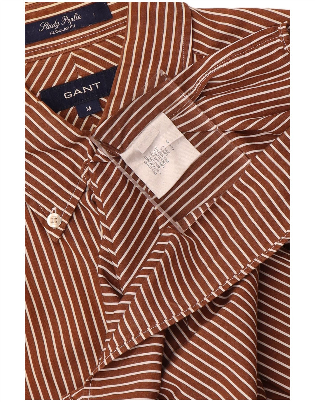 Camicia Gant da uomo vestibilità regolare in cotone a righe marrone medio