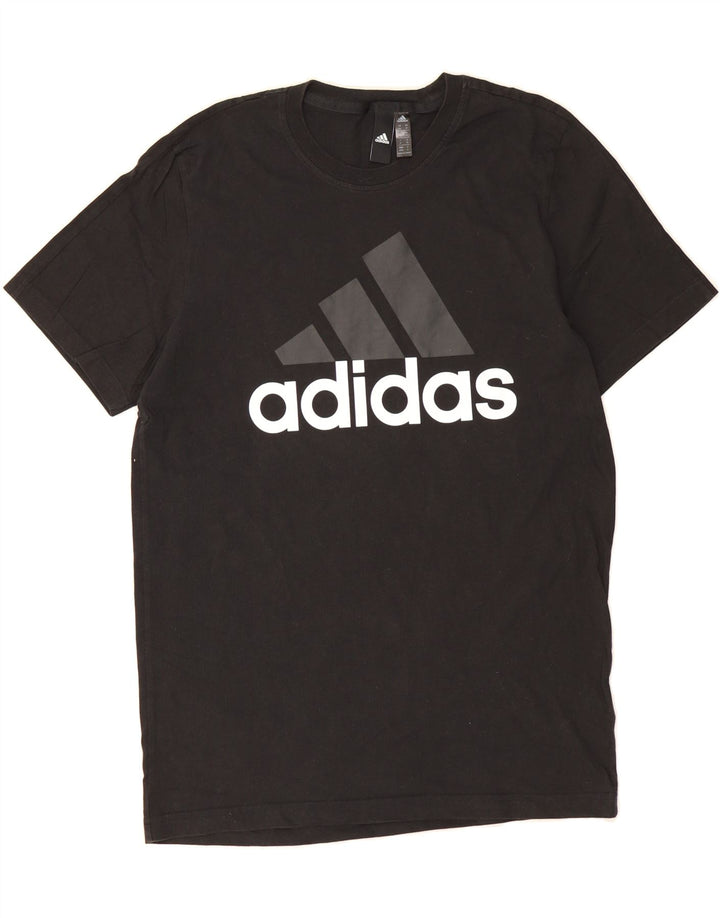 ADIDAS Mens Graphic T-Shirt Top Medium Black Cotton Vintage Adidas and Second-Hand Adidas from Messina Hembry 