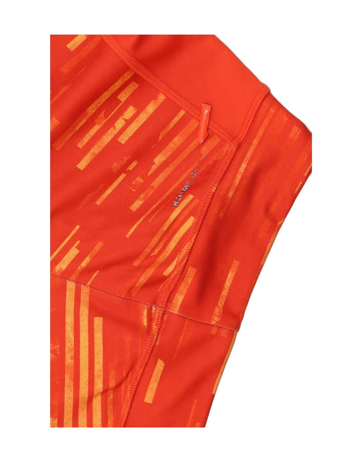 REEBOK Womens Capri Leggings UK 4/6 XS  Orange Striped Polyester Vintage Reebok and Second-Hand Reebok from Messina Hembry 
