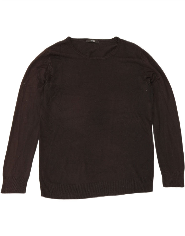 Marks & Spencer Damen-Pullover mit Rundhalsausschnitt, Gr. 12, Mittelschwarz, Acryl