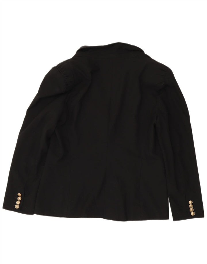 Zara Womens 1 Button Blazer Jacket UK 18 XL Black Polyester