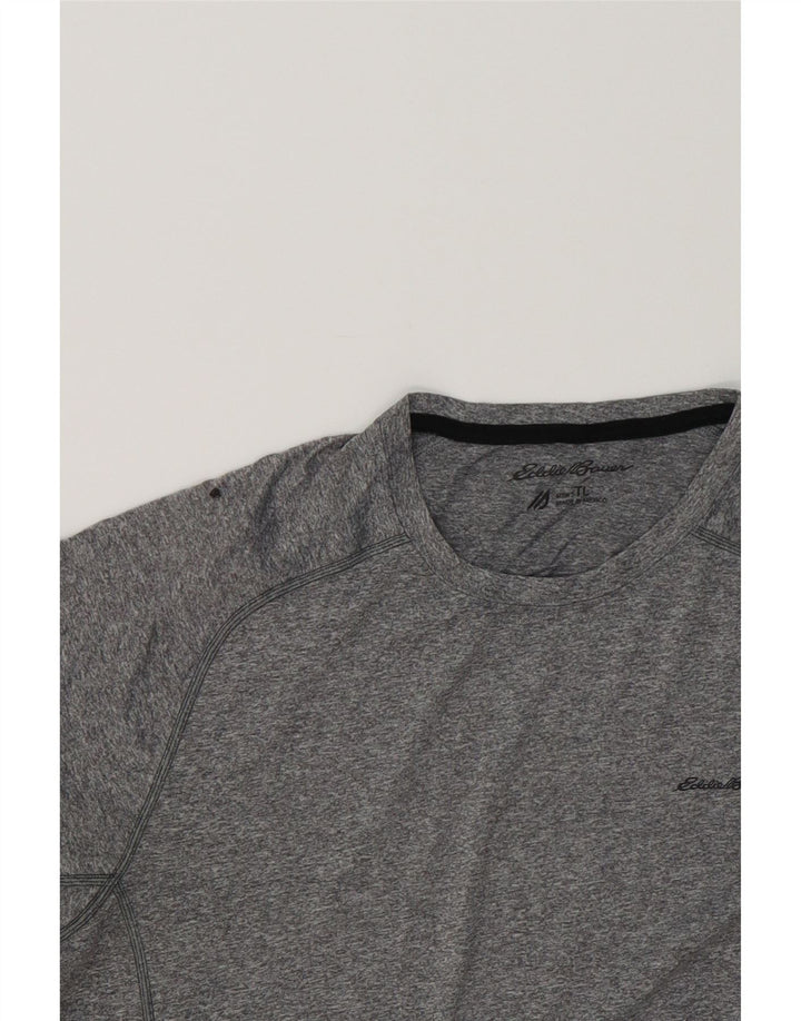 EDDIE BAUER Mens T-Shirt Top XL Grey Flecked Polyester Vintage Eddie Bauer and Second-Hand Eddie Bauer from Messina Hembry 