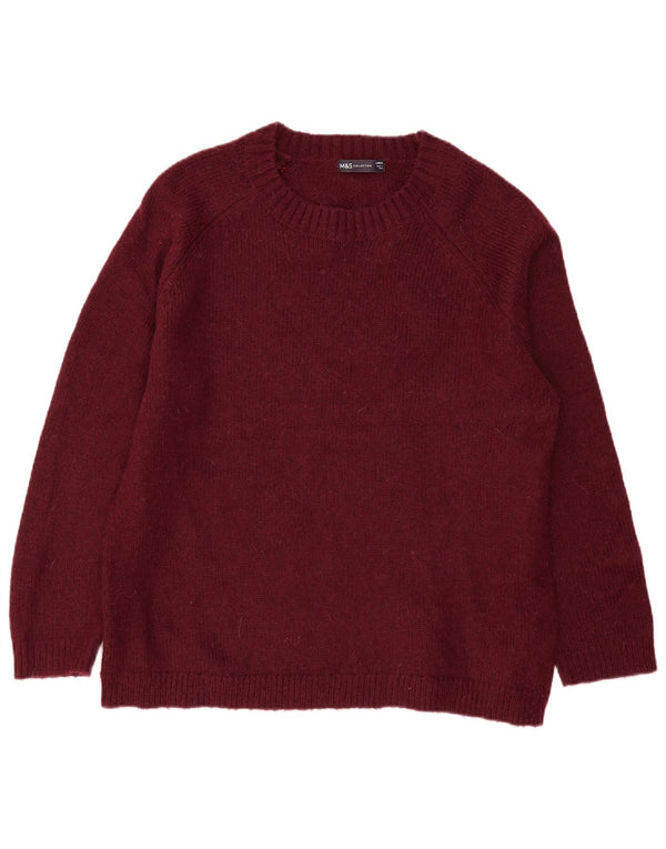 Marks & Spencer Herren-Pullover mit Rundhalsausschnitt, groß, Burgunderrot, Acryl