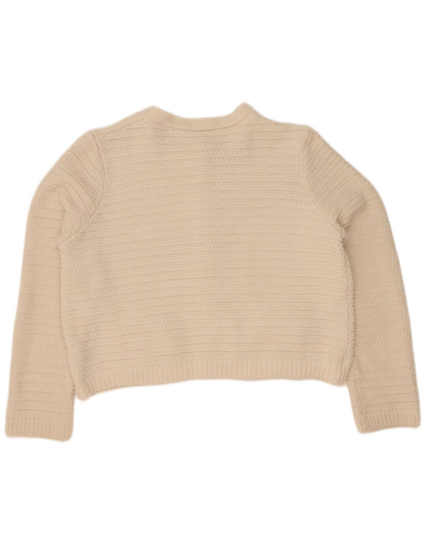 Marks & Spencer Dame Crop Cardigan Sweater UK 16 Large Off White