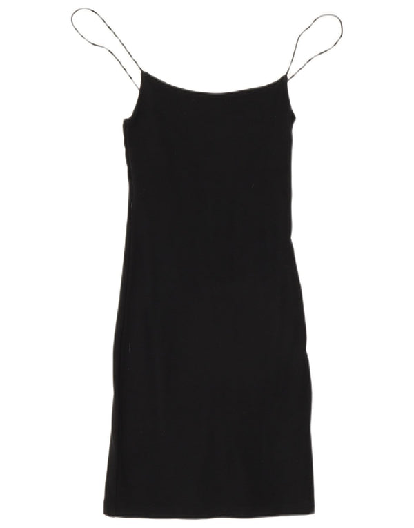 Zara Womens Slip Dress UK 8 Small Black Cotton