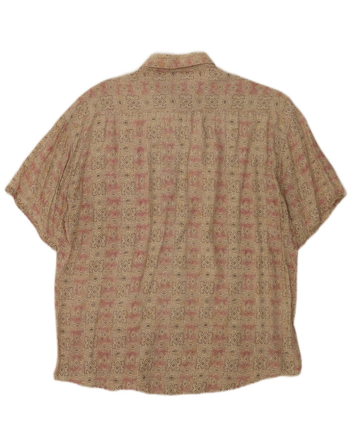 Tipo' S Kortærmet Herreskjorte Medium Beige Geometrisk Rayon