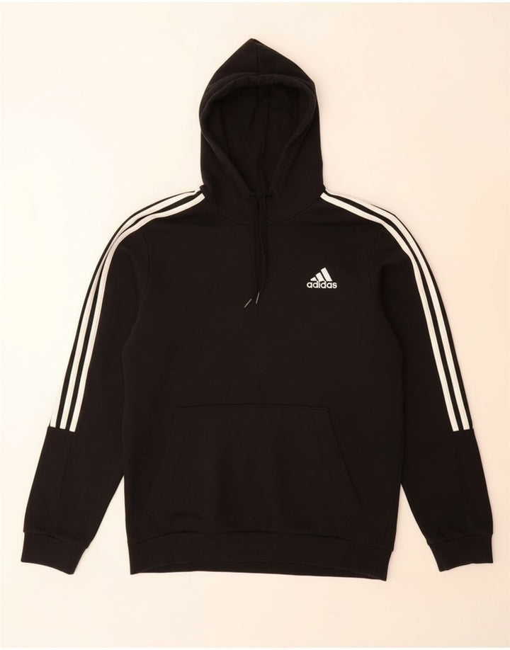 Adidas Mens Hoodie Jumper Medium Black Cotton