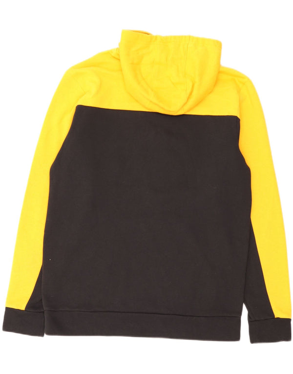 Felpa con cappuccio grafica da uomo Adidas, grande, in cotone color block giallo