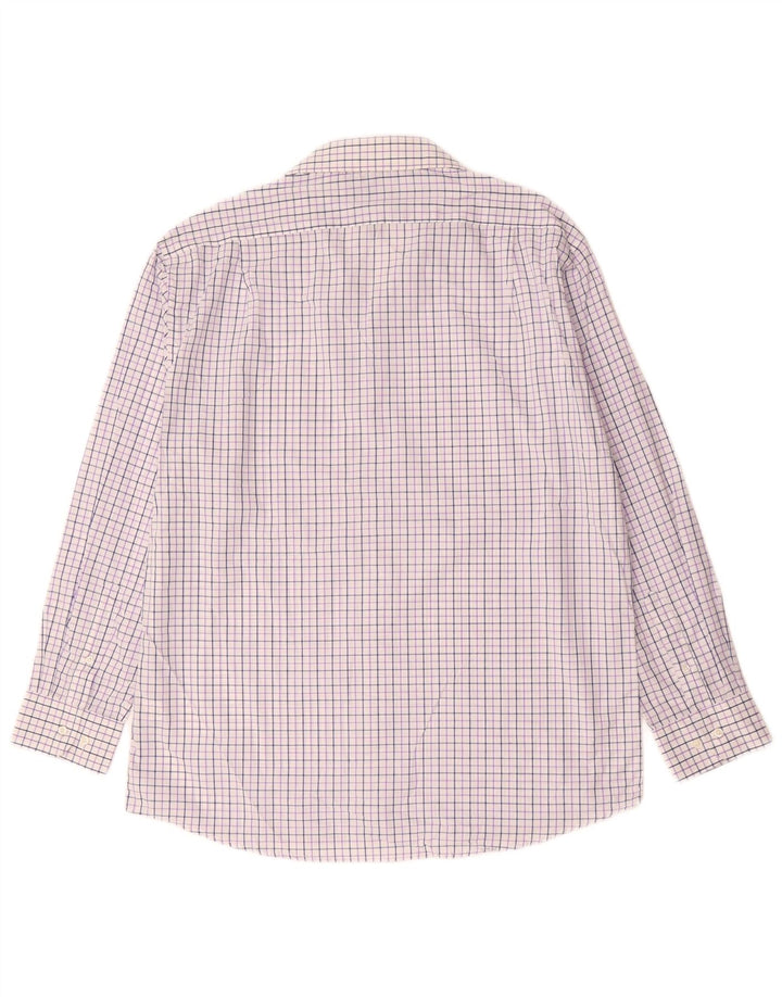 DOCKERS Mens Shirt Size 16 1/2 Large Purple Check Cotton