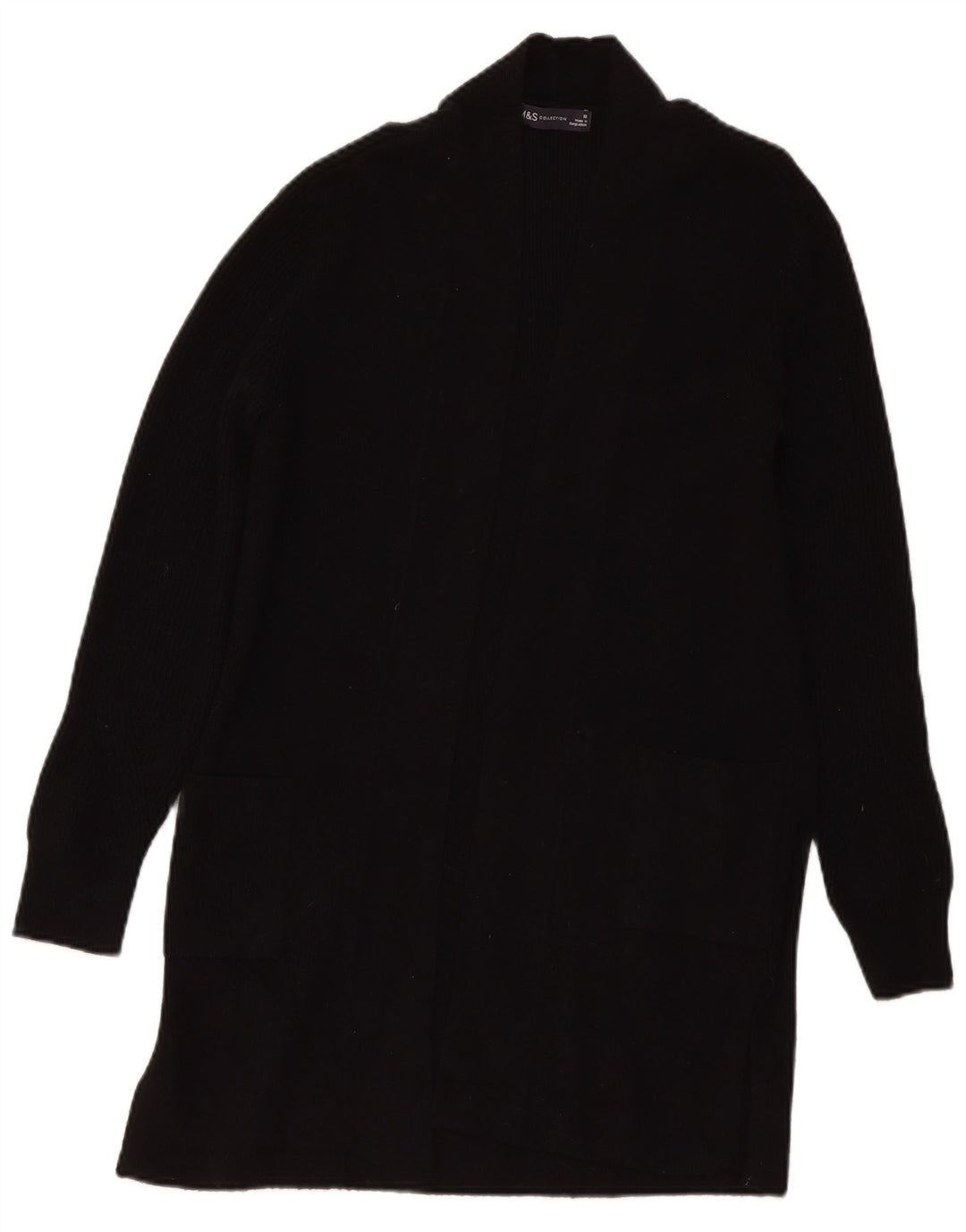 Marks & Spencer Womens Longline Cardigan Sweater UK 10 Small Black