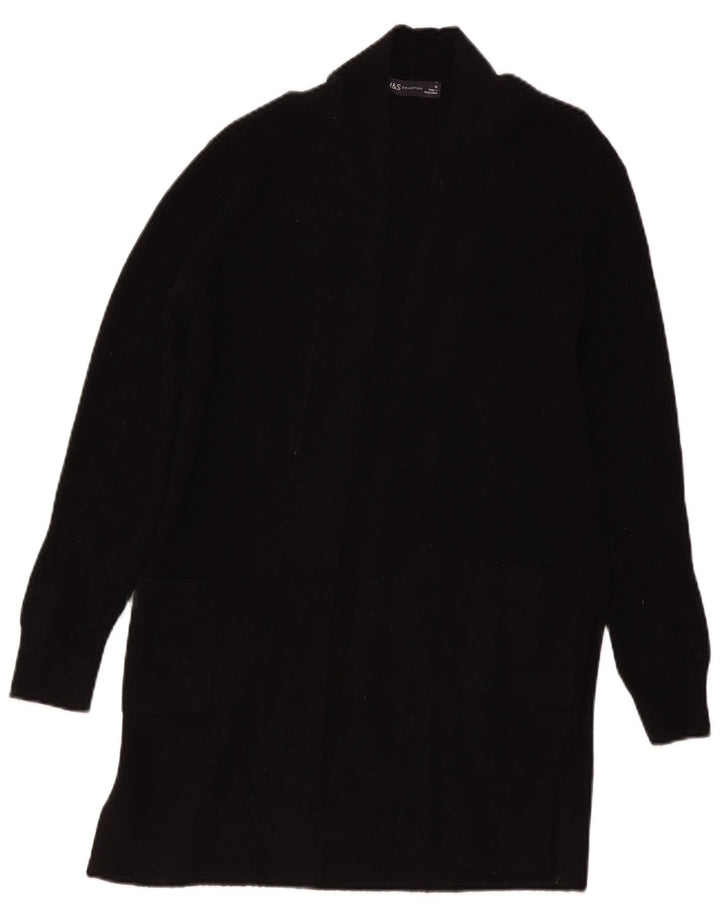 Marks & Spencer Womens Longline Cardigan Sweater UK 10 Small Black