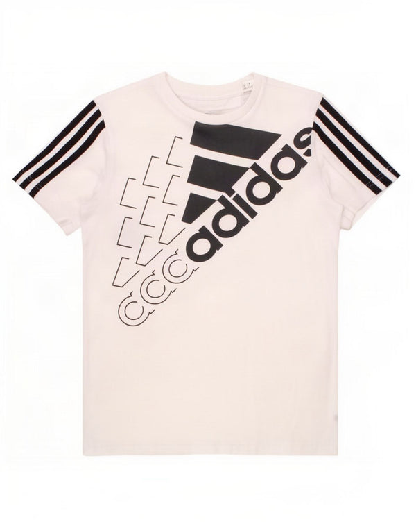 Majica s kratkim rukavima Adidas za dječake, 9-10 godina, bijeli pamuk
