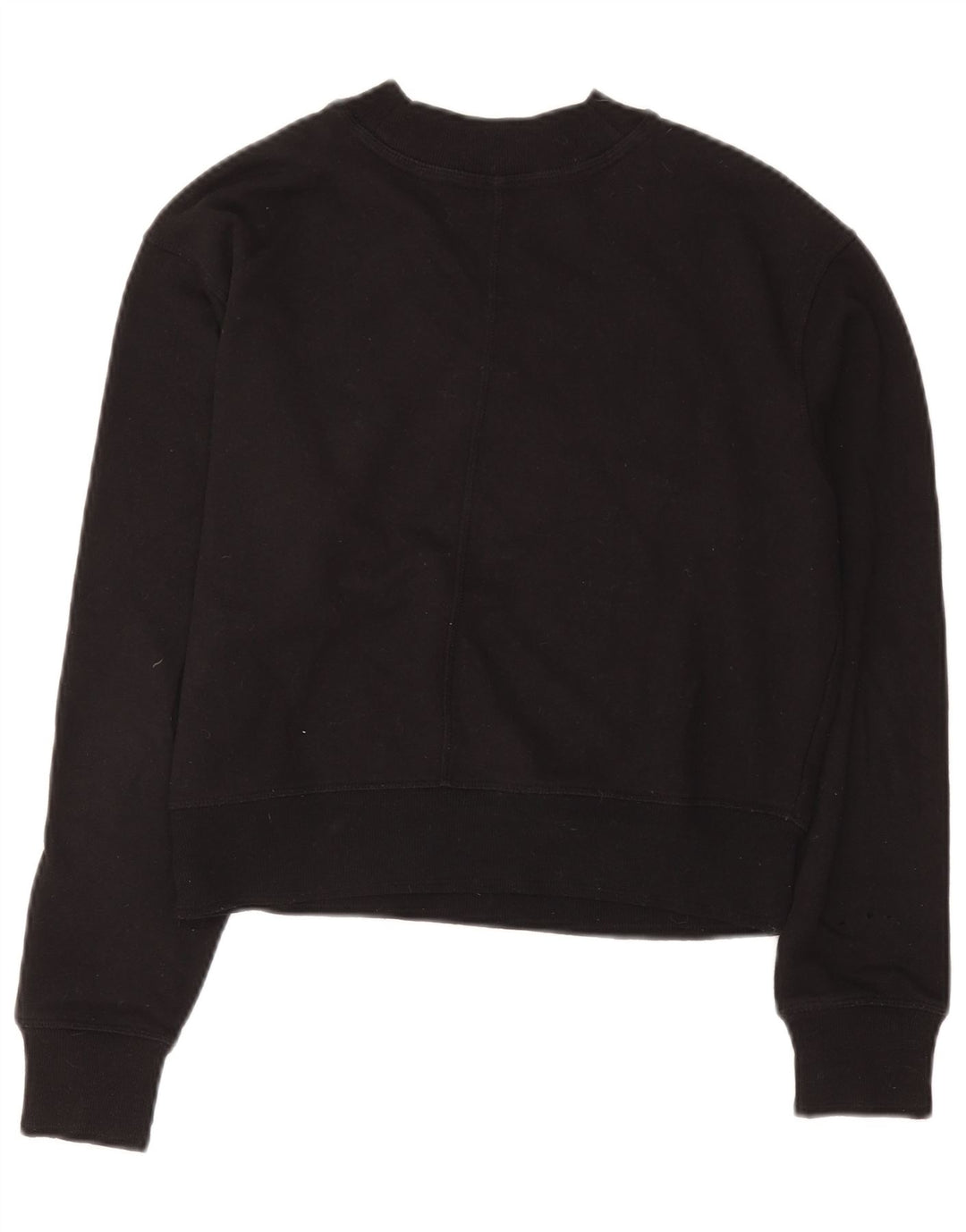 Calvin Klein Womens Crop Graphic Sweatshirt Jumper UK 12 Medium Black