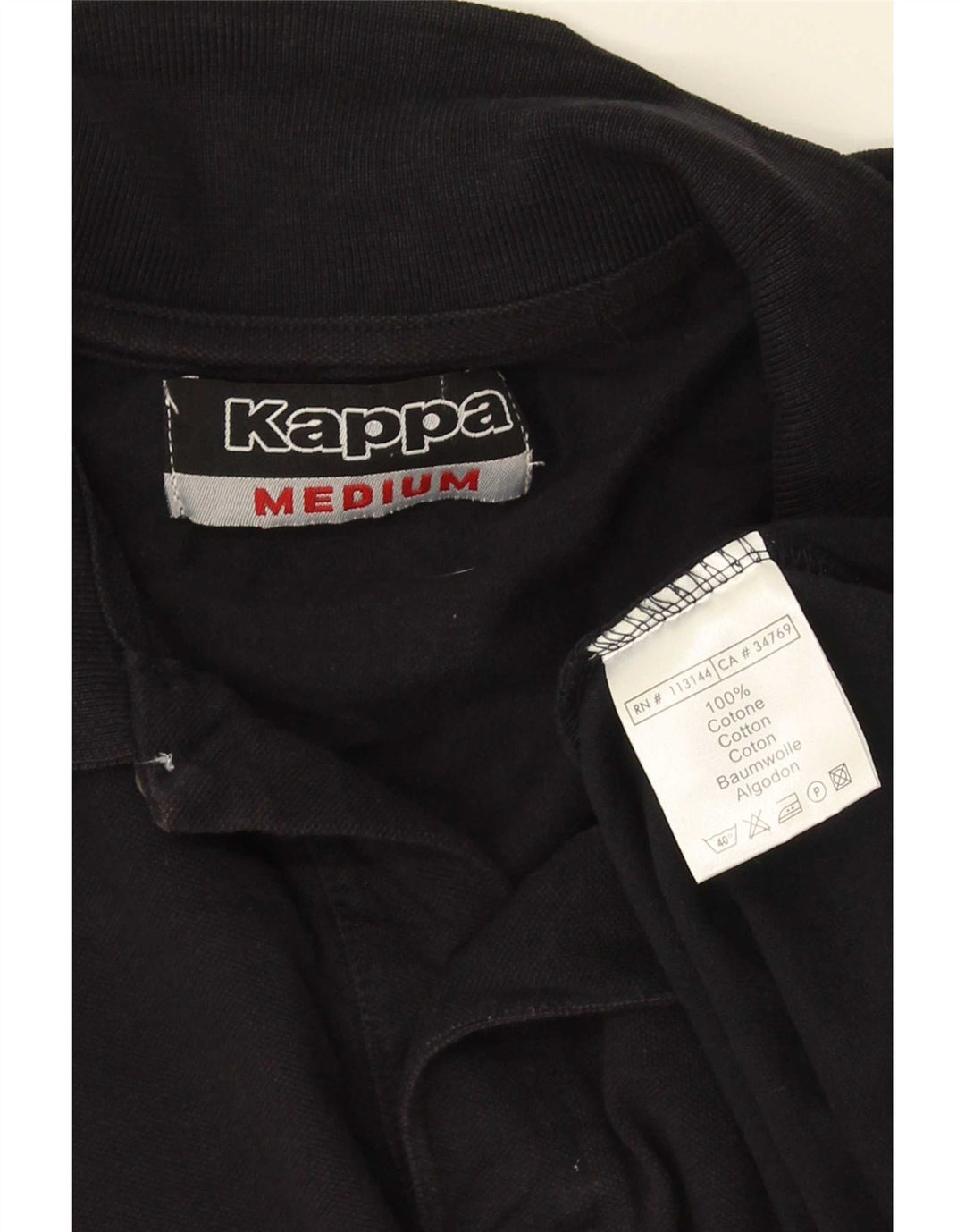 Kappa herre poloshirt Medium sort bomuld