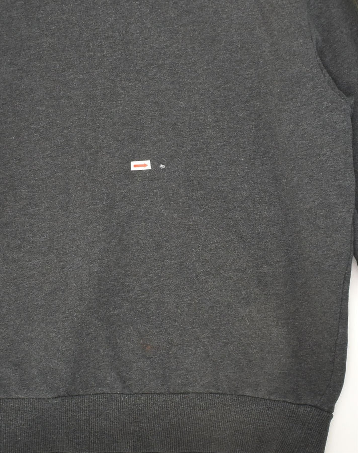 ELLESSE Womens Graphic Hoodie Jumper UK 14 Medium Grey Cotton | Vintage Ellesse | Thrift | Second-Hand Ellesse | Used Clothing | Messina Hembry 