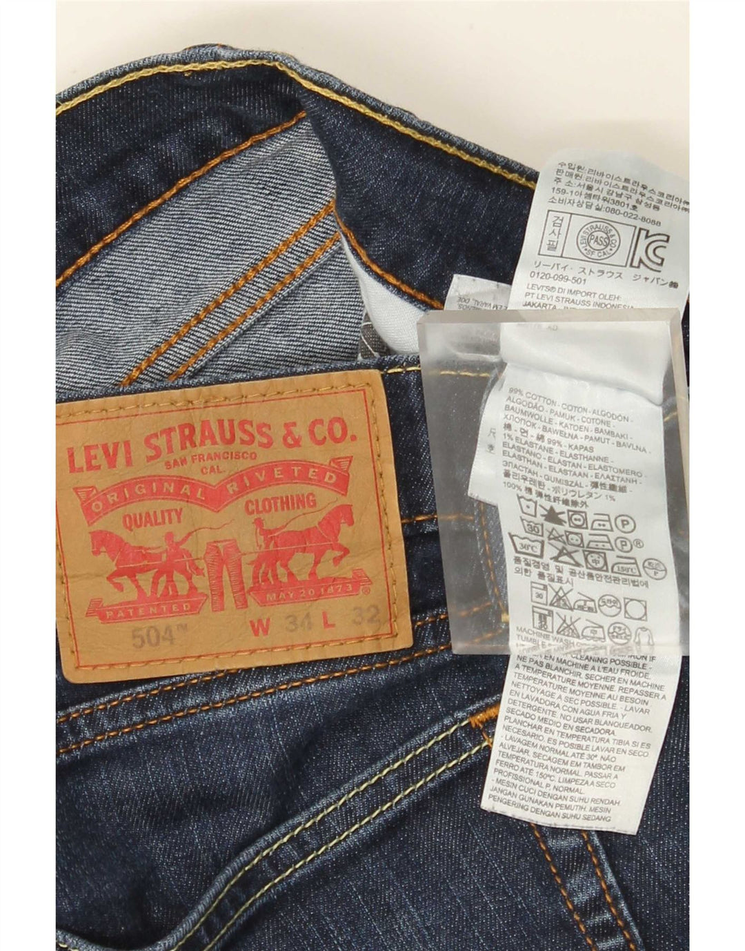 Jeans dritti Levi's 504 da donna W34 L32 cotone blu