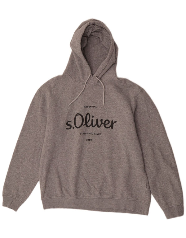 S.Oliver Herren Graphic Hoodie Pullover XL Grau Baumwolle