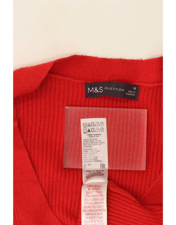 Marks & Spencer Pulover supradimensionat pentru femei cu decolteu în V UK 10 Small Red