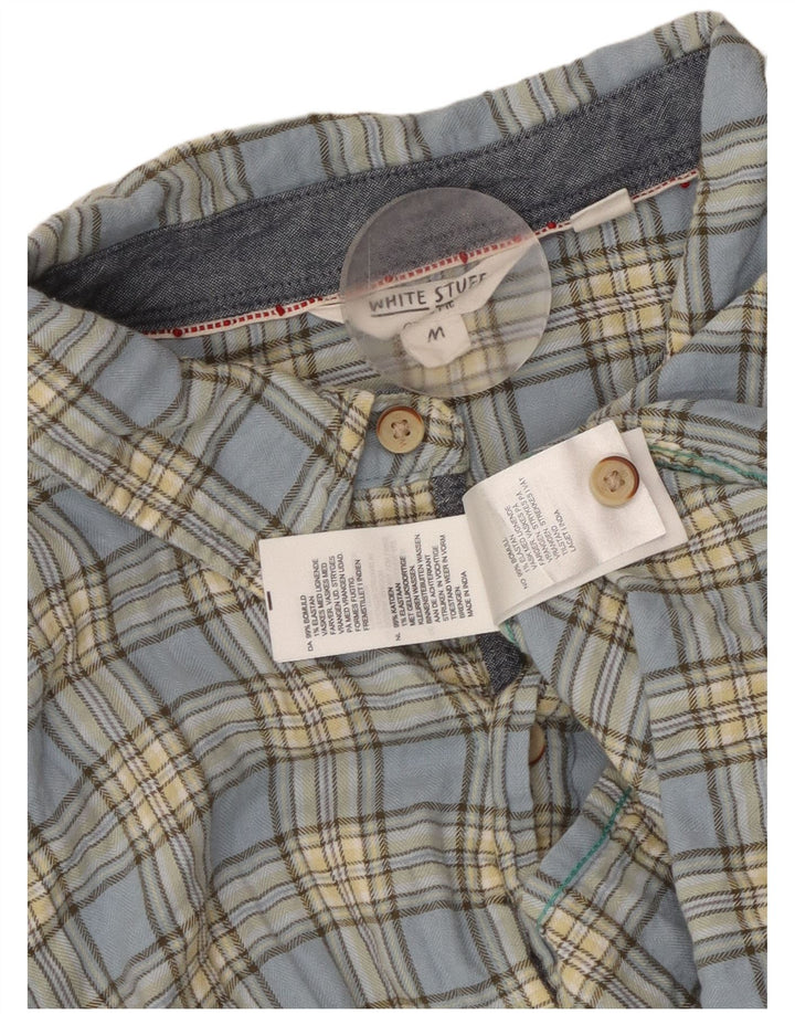 WHITE STUFF Mens Short Sleeve Shirt Medium Blue Check Cotton