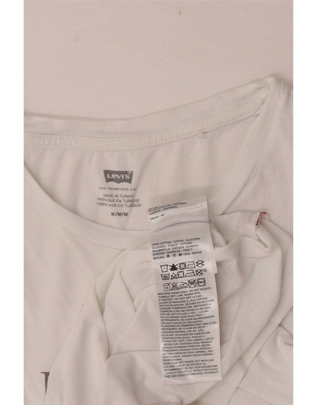 Levi's Womens Graphic T-Shirt Top UK 12 Medium White Cotton