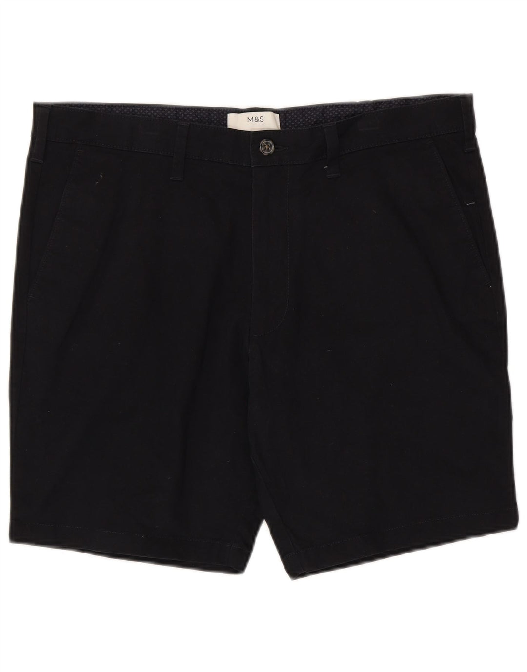 Marks & Spencer Mens Chino Shorts W36 Large Navy Blue Cotton