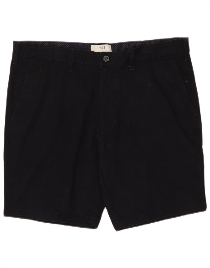 Marks & Spencer Mens Chino Shorts W36 Large Navy Blue Cotton