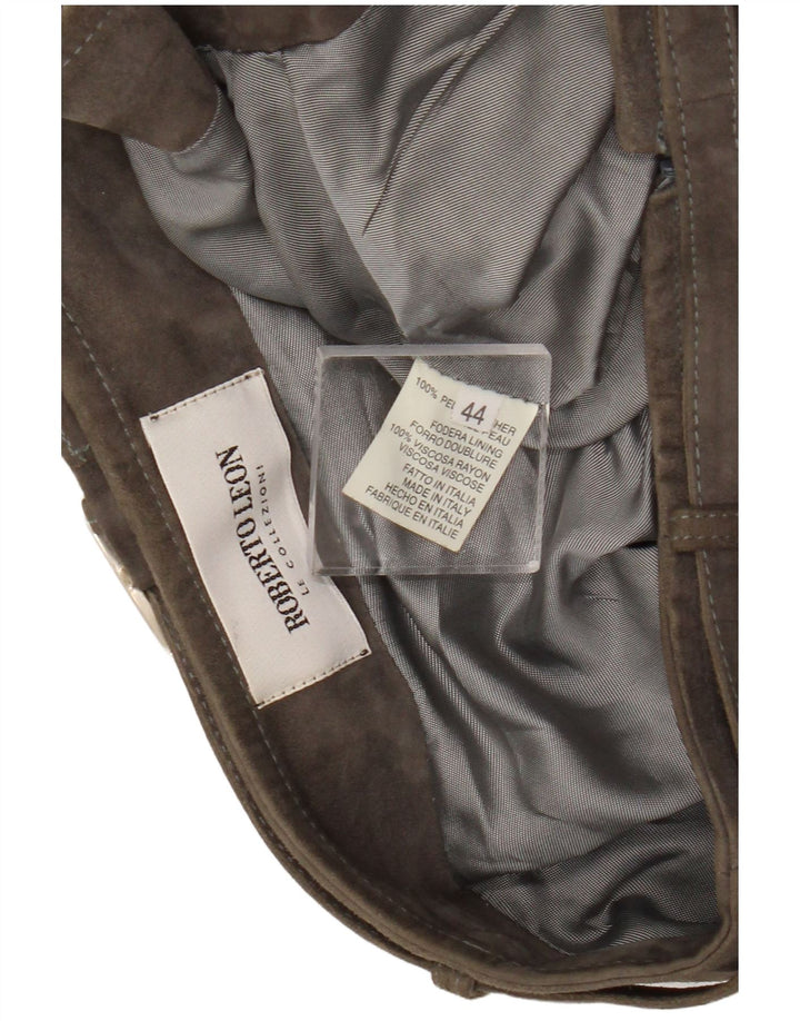 Vintage dame ruskindsnederdel IT 44 Medium W26 Khaki læder