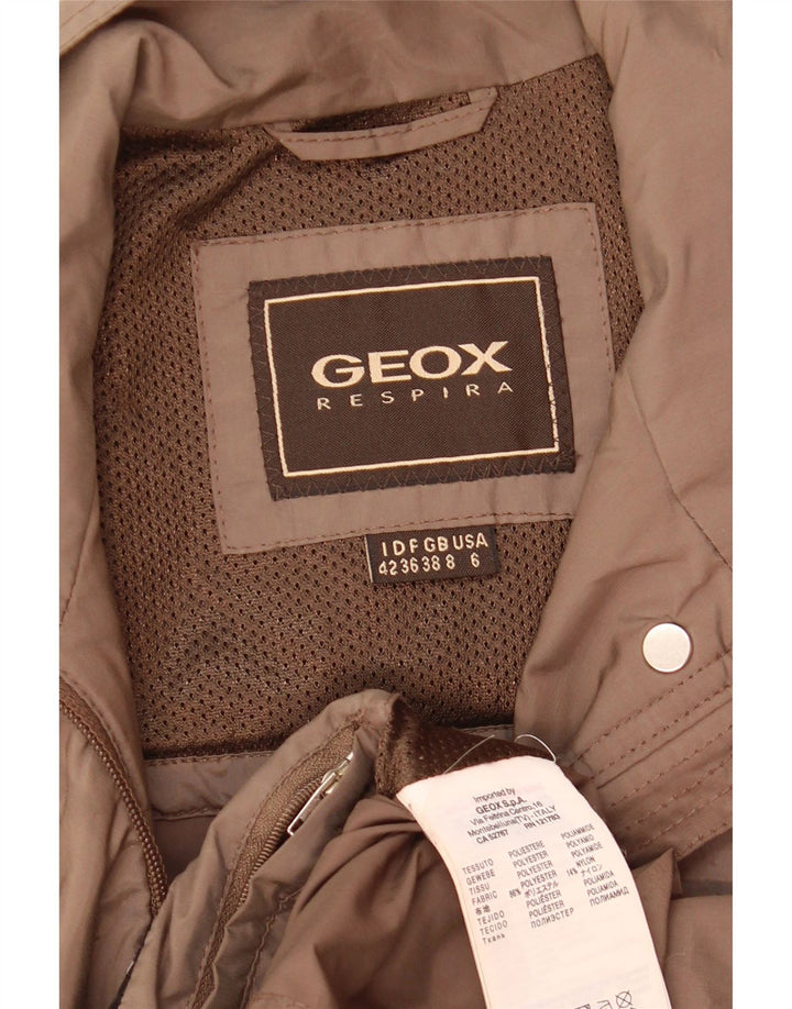 Geox Womens Respira Utility Jacket UK 8 Small  Brown Polyester