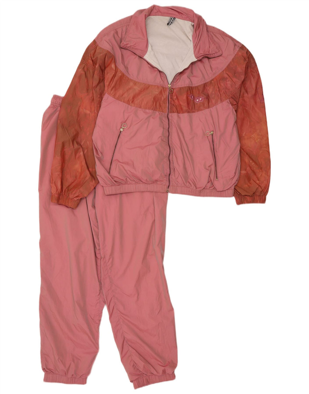Dubin fuld træningsdragt til kvinder UK 14 Medium Pink Colourblock Polyamid Retro