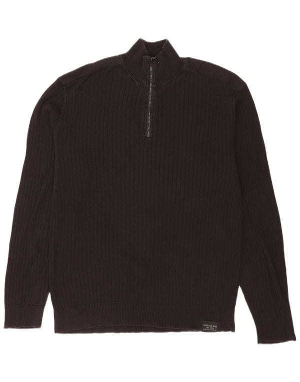 Calvin Klein Jeans Pull à col zippé pour homme XL Noir