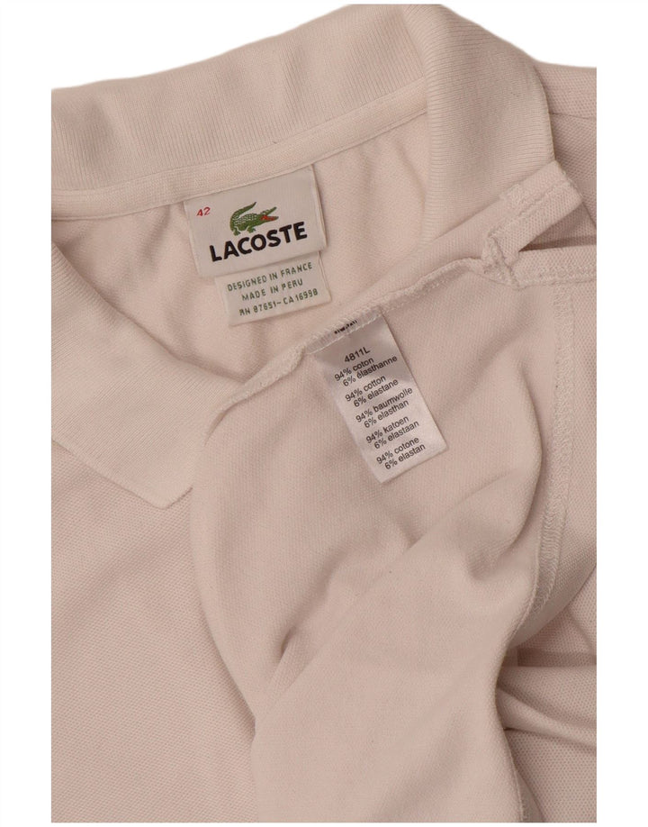Lacoste Womens Polo Shirt Size 42 Large White Cotton