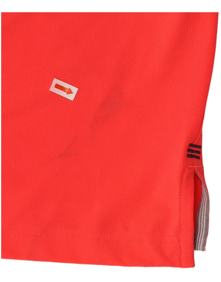 Adidas Mens Climacool Polo Shirt Medium Red Colourblock Polyester
