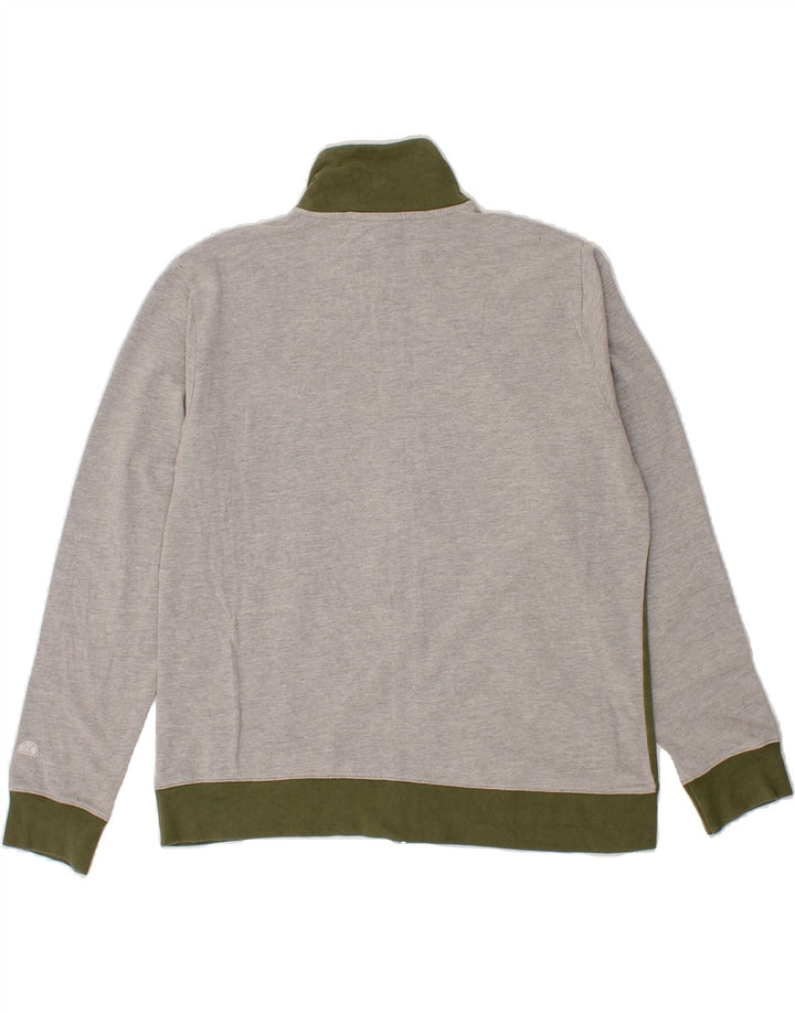 ELLESSE Womens Tracksuit Top Jacket UK 16 Large Grey Colourblock Cotton Vintage Ellesse and Second-Hand Ellesse from Messina Hembry 