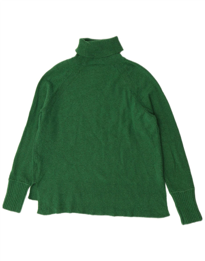 J. Crew Dame Oversized Roll Neck Jumper Sweater UK 10 Small Green Nylon
