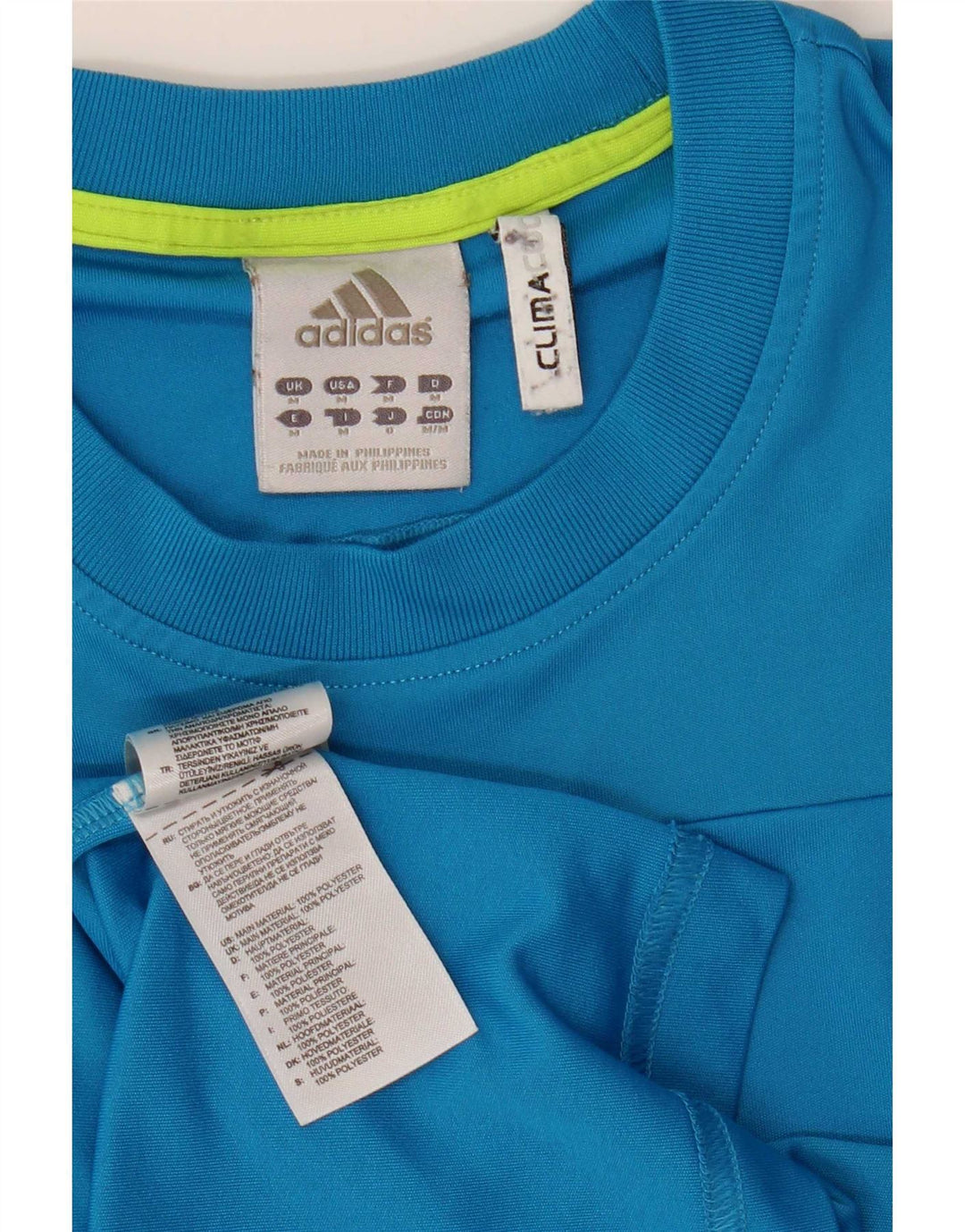 Adidas Mens Climacool T-Shirt Top Medium Blue Polyester