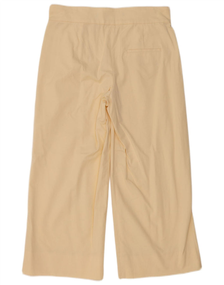 Zara Womens Studio Wide Leg Cropped Trousers Medium W28 L24 Off White