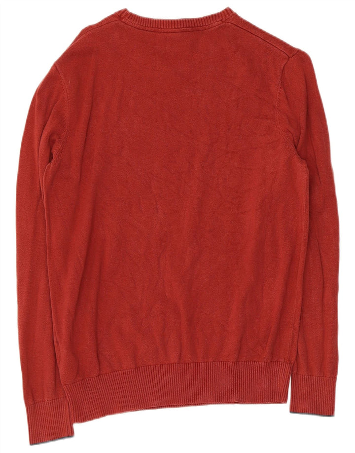 TIMBERLAND Mens Boat Neck Jumper Sweater Small Red Cotton