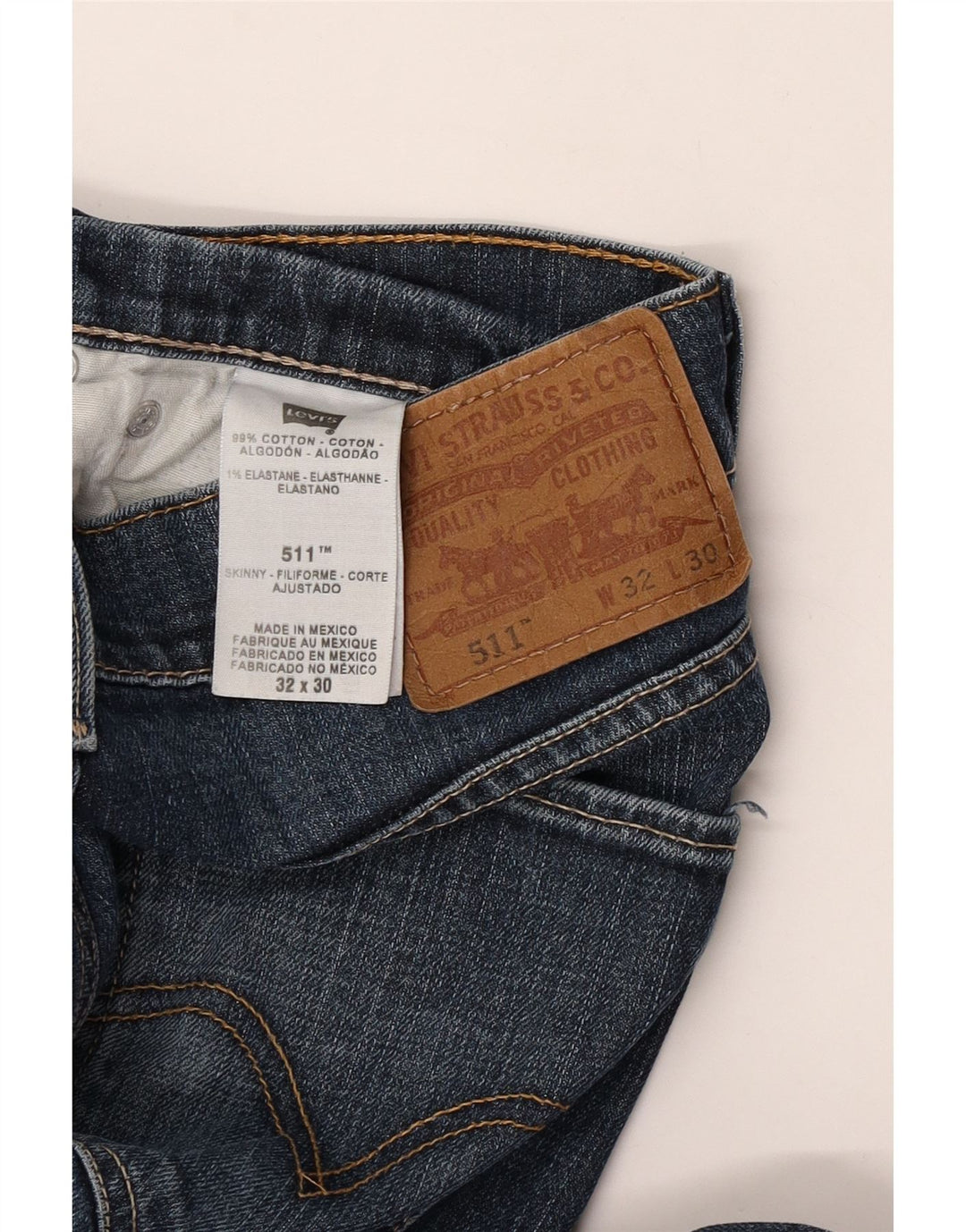Levi's Mens 511 Slim Jeans W32 L30 Blue Cotton