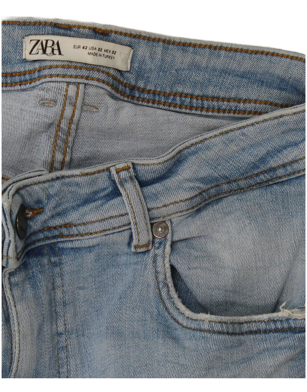 Zara Herre Cropped Jeans EU 42 Large W32 L25 Blå
