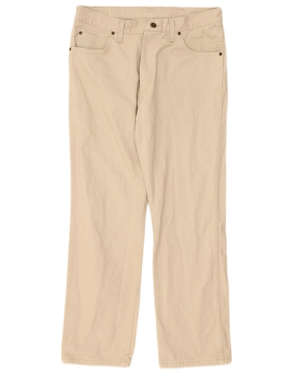 Wrangler Mens Straight Jeans W34 L30 Algodão Bege