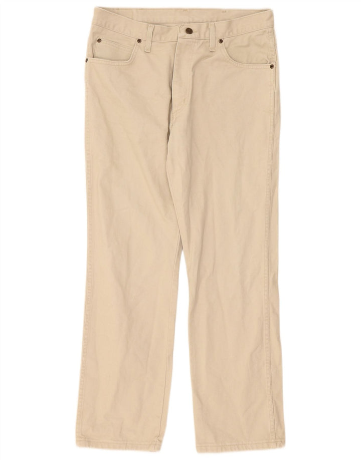 Wrangler Mens Straight Jeans W34 L30 Beige Cotton