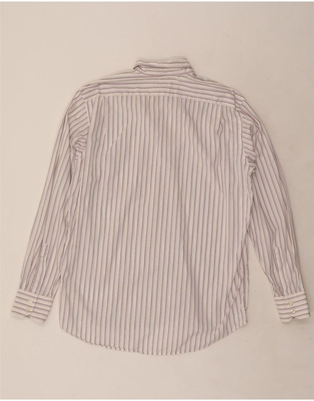 Lacoste Mens Shirt Size 42 Large White Striped Cotton