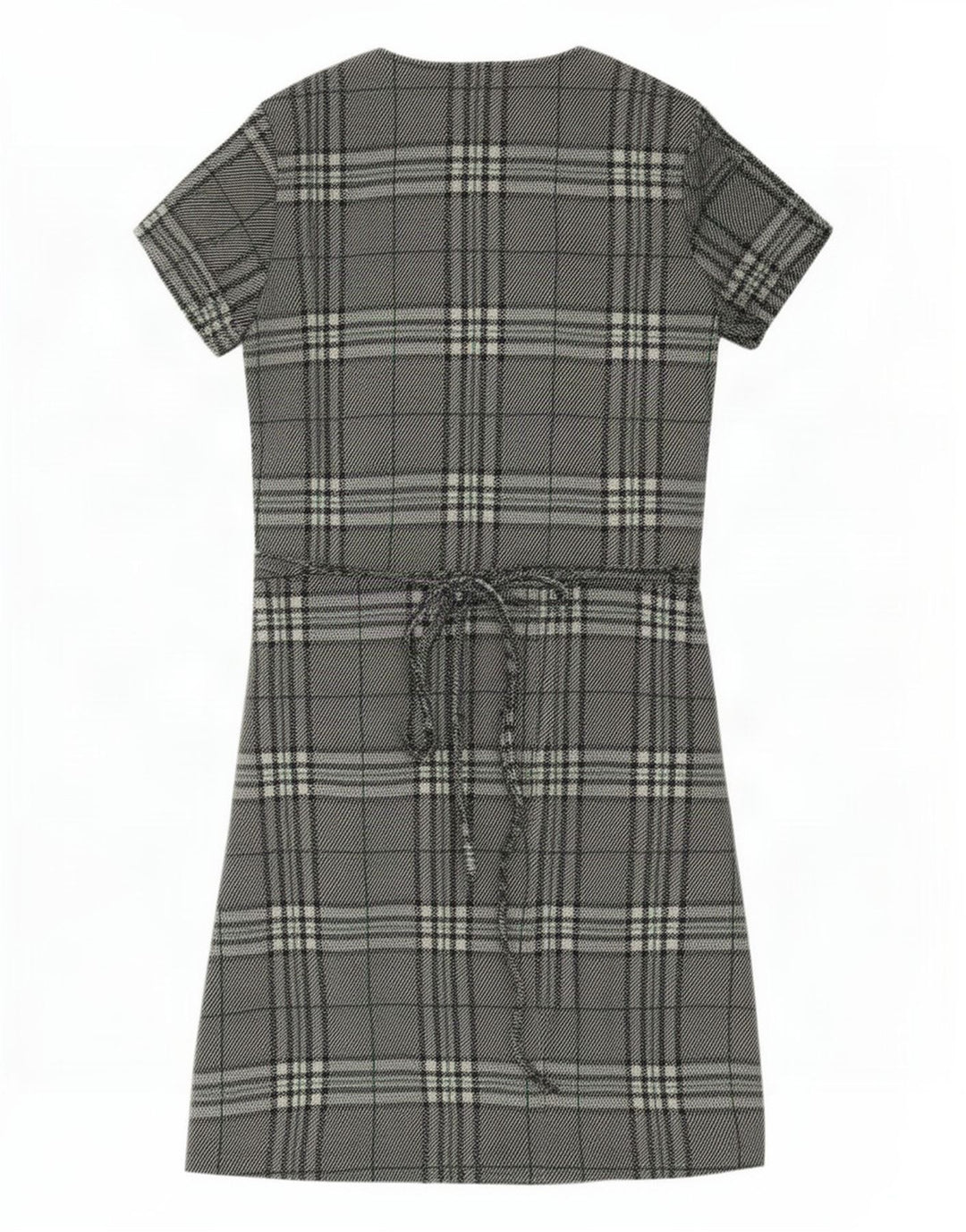 Zara Womens Wrap Dress UK 14 Large Green Plaid Polyester