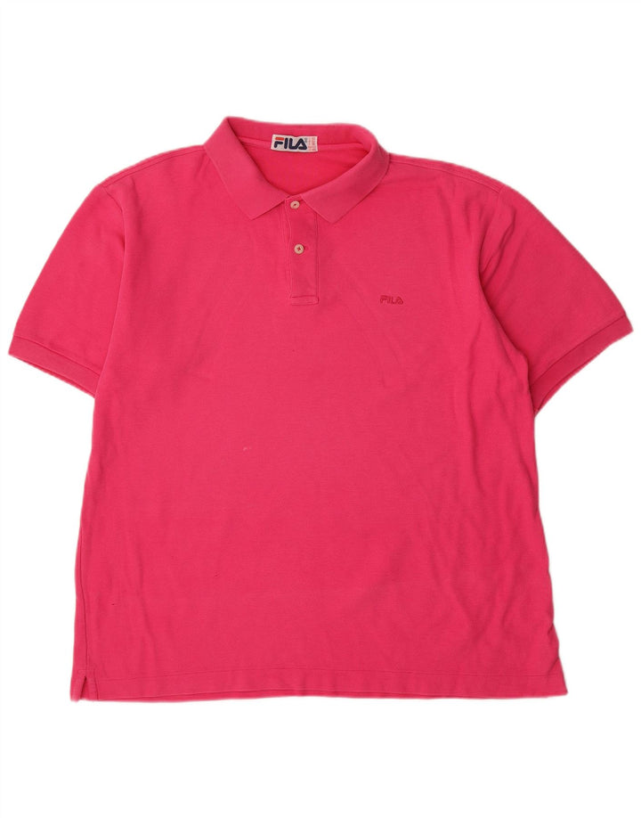 Fila Mens Polo Shirt IT 52 Large Pink Cotton