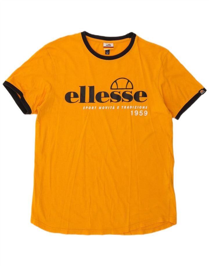 Ellesse Mens Graphic T-Shirt Top Large Orange Cotton