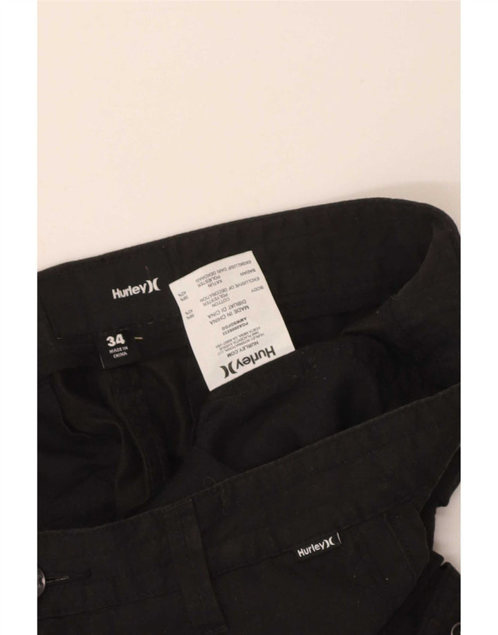 Hurley Herren Cargo-Shorts W34 Large Schwarz Baumwolle