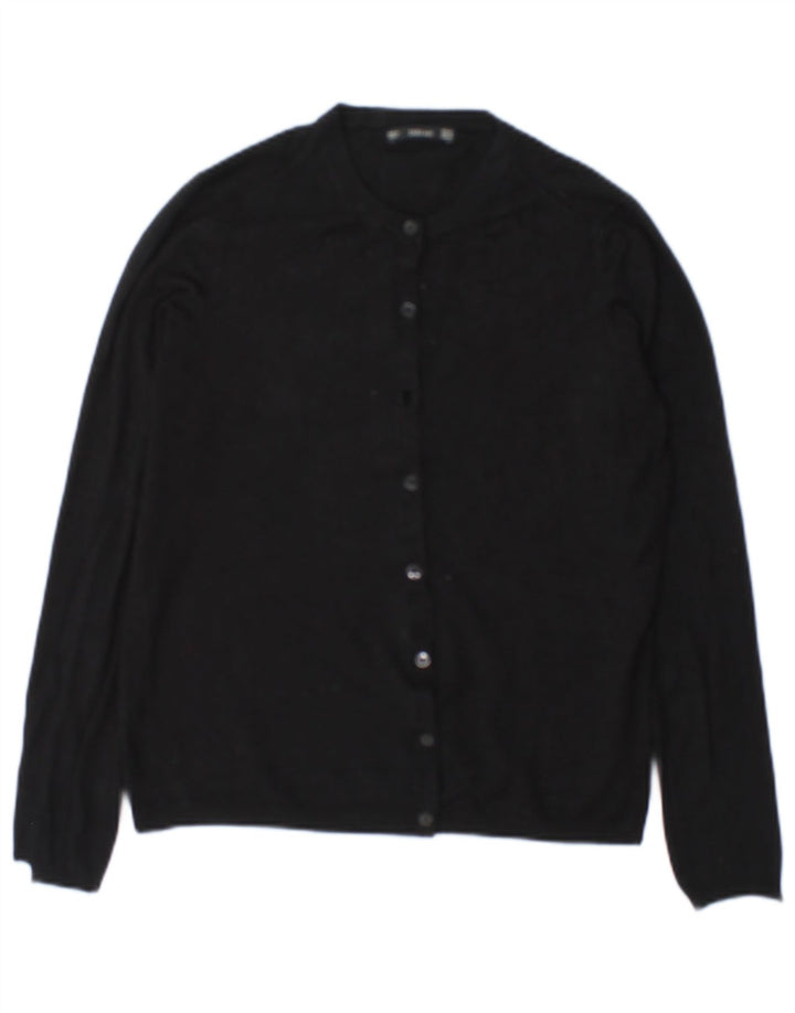 Zara Womens Cardigan Sweater UK 14 Medium Black